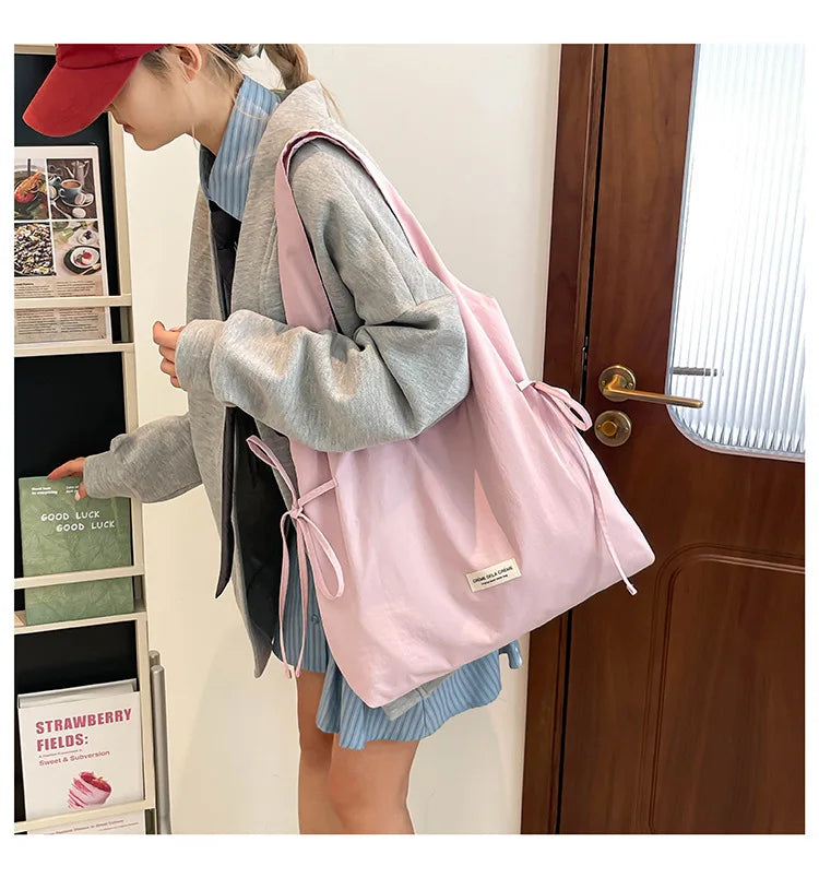 New Fashion Simple Shoulder Bag Women Large Capacity Comfortable Versatile Texture Tote Bag Simple Casual Storage Handbag