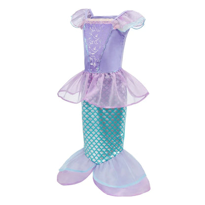 Children Snow White Cinderella Aurora Anna Elsa Costume Girl Cosplay Dress Kids Encanto Mirabel Little Mermaid Halloween Clothes