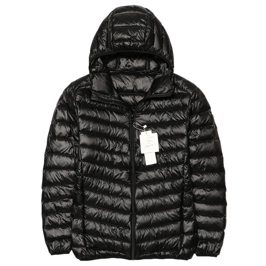 2025 Autumn and Winter New Lightweight Down Jacket Men's Short Hooded Joker Lightweight Thin White Duck Down Plus Size Coat