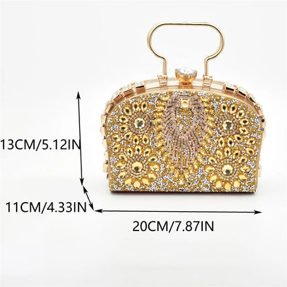 Italian Shoes and Bags Matching Set Decorated with Rhinestone Shoe and Matching Bag for Nigeria Party Wedges Shoes for Women