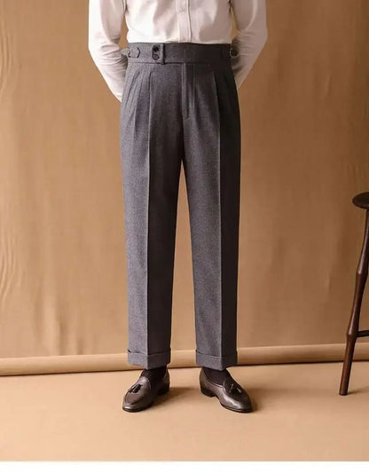 Business Pants Men Gentlemen Italian Naples Social Trousers Office-trouser Retro Casual Suit Pant Men Straight Dress Pants 2026