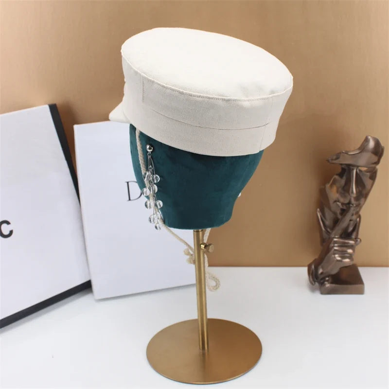 Brand Designer New Winter Embroidery Letter Baker Boy Straw Caps Purple Newsboy Caps Thick Warm Flat Cap Chapeau Homme