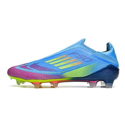 2712 Without-Lace Mens Soccer Shoes F50 SLIP-ON Non-Slip Turf Soccer Cleats Boys TF/FG Training Football Boots Chuteira Campo