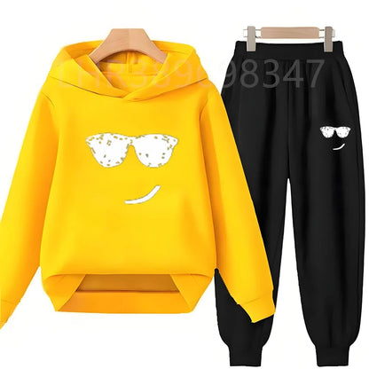 Fashion Hoodie Kids 3-12 Years Boys Girls Casual Sports Tops+Pants 2pcs Sets Children Long Sleeves Spring Autumn New Clothes
