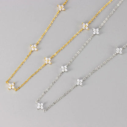 Four-Leaf Clover Moissanite Necklaces for Women Certified 2mm Lab Diamond Choker 925 Sterling Silver Chian Fine Jewelry Gifts