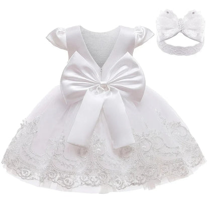 Toddler Girl Princess Dress Elegant Party Dresses For Girls Baby Lace Wedding Dress Baptismal Costume Backless Children Dresses
