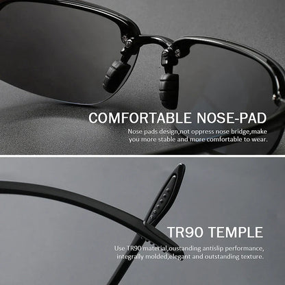 2Pack Polarized Sports Sunglasses for Men Women TR90 Lightweight Rimless Frame UV400 Running Fishing Driving 801