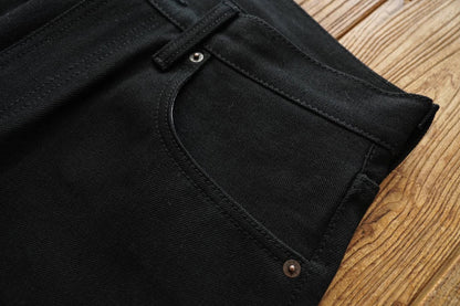 Mens Jeans Black Jeans Double-sided Dyeing Sanforized Selvedge Denim Jeans  16 Oz Regular Fit