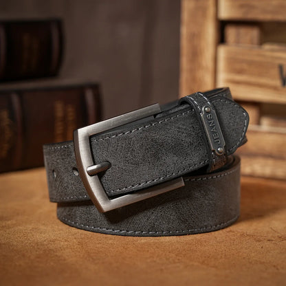 A casual, individual and retro belt, Western-style clothing accessory, metal buckle, PU belt, suitable for both men and women