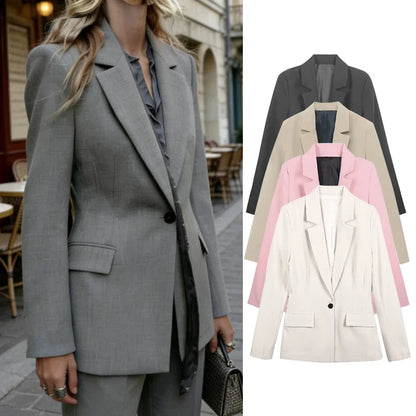 2026 New Office Women's Blazers & Jackets Fashion Slim Elegant Spring Women's Jacket Chic Young Commuter Warm Long Sleeve Blazer