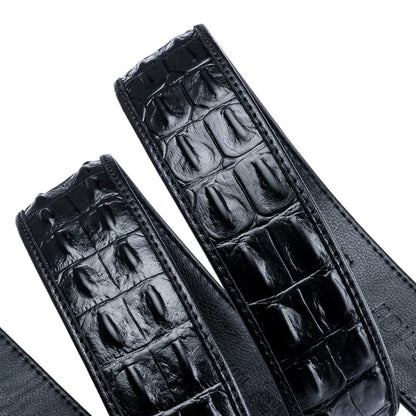 Crocodile Designer Luxury Genuine Leather Belts for Men Casual Jeans Belt Strap Gold Automatic Buckle Black Belt PD-2036