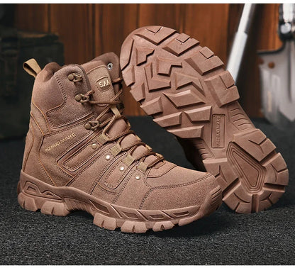 Men Hunting Hiking Shoes Brand Tactical Boots Waterproof Lace Up Desert Unisex Size Plus Army Boots Motorcycle Climbing Shoes