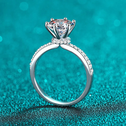 2ct D VVS1 Color Moissanite Engagement Ring For Women 925 Sterling Silver with Gold Plated Rings Wedding Jewelry Bands
