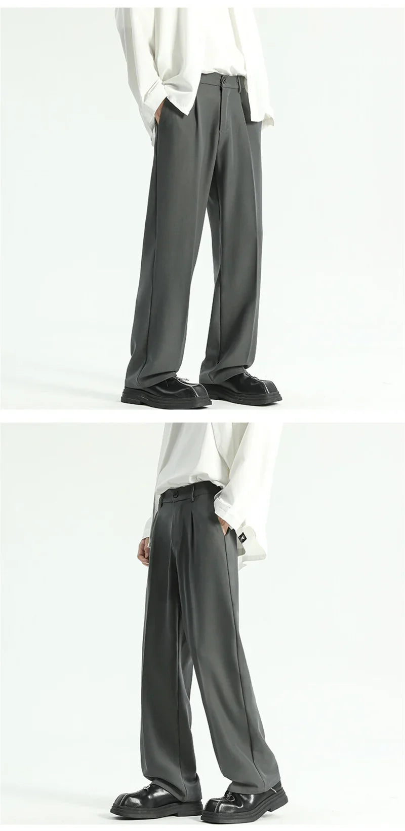 Men's Straight Pants Thin Man Black Comfortable Pant Summer Casual Streetwear Loose Trouser Japanese 5XL Trendy Fashion