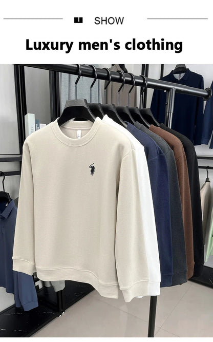 Luxury brand long sleeve T-shirt men's autumn Paul trendy exquisite pony embroidery pullover loose casual round neck sweatshirt