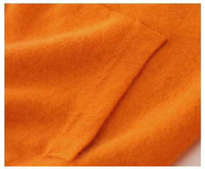 Double-Sided Hooded Zippered Men's Cashmere Cardigan Autumn and Winter Contrasting Color Thickened Loose Casual Knitted Sweater