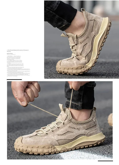 protective work shoes for summer mesh breathable sneakers lightweight safety shoes industrial working boots with plastic toe