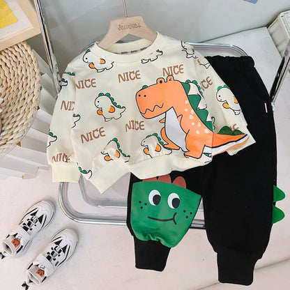New Spring Autumn Baby Girl Clothes Boys Outfits Children Cartoon T-Shirt Pants 2Pcs/Sets Toddler Casual Costume Kids Tracksuits