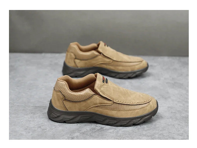 Men Leather Casual Shoes Breathable Loafers Men Sneakers 2024 New Male Comfortable Leather Flat Footwear Sneakers Men Shoes