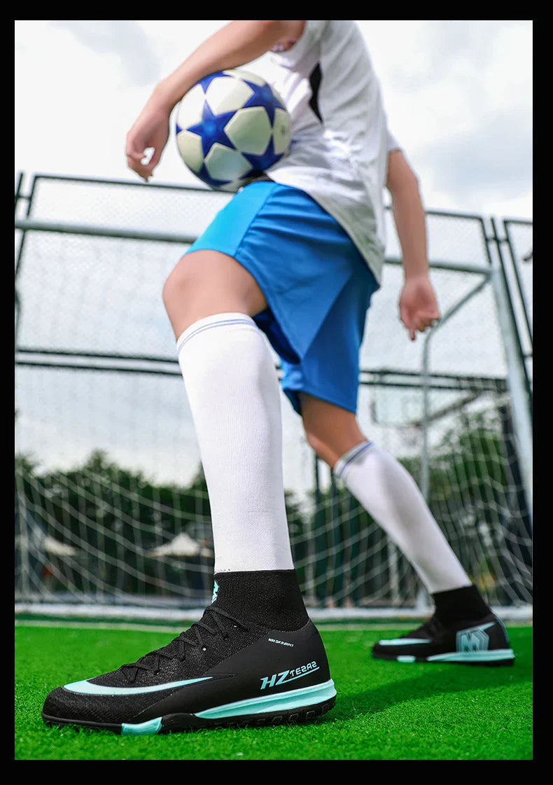New Men Soccer Shoes Football Boots Cleats Adult Outdoor Breathable Training Sport Long Spikes Boys Non Slip Match Comfortable