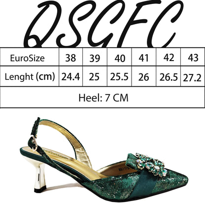 2025 Wine Colour Wedding Women High Heels for Italian Design Shoes and Bag Rhinestone Decorate Pointed-Toe Gorgeous Parties