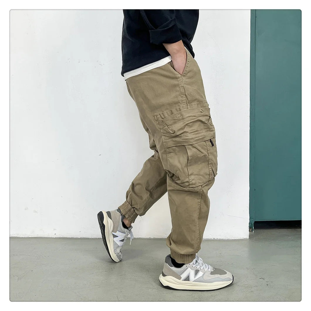 American Vintage Functional Cargo Pants Men Clothing High Quality Khaki Casual Jogging Pants Harajuku Tactical Joggers Trousers