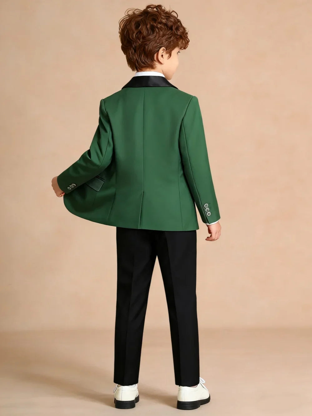 2026 New Boys Slim Fit Suit Set 4 Pieces Wedding Ring Bearer Outfit Handsome Shawl Lapel Suits For Kids Banquet Tuxedo 3-14T