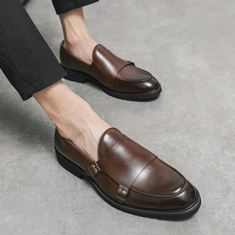 2026 Man Split Leather Shoes Rubber Sole Man Business Office Male Dress Lether Shoes Genuine Leather Wedding Party Shoes Plus 46