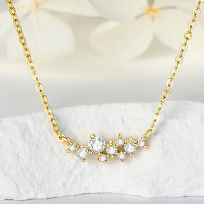 Moissanite Diamond Necklace Ring 925 Sterling Silver Cluster Pendant Jewelry Set For Women Laides Engagement Rings Gift