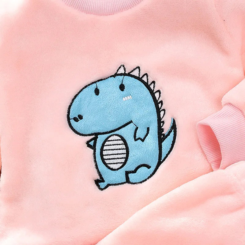 New Autumn Winter Baby Clothes Children Sleepwear Girls Fashion Cartoon Long Sleeve Top Pants Toddler Boys Costume Kids Pajamas
