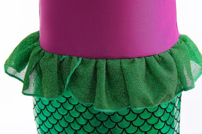 Ariel Princess Girl Little Mermaid Dress Halloween Cosplay Birthday Party Costume Fancy Clothes Children Outfit Dress