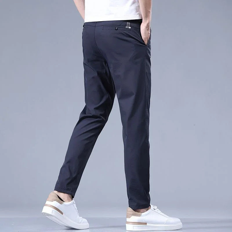 2026 Men's Summer Casual Pants Thin Ice Silk Men's Pants Fashion Straight  Elastic Men's New Pants Men's Pants