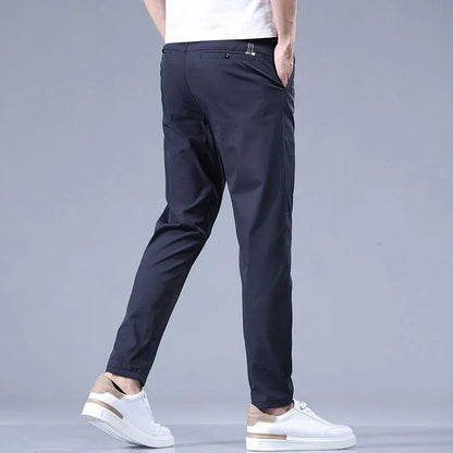 2026 Men's Summer Casual Pants Thin Ice Silk Men's Pants Fashion Straight  Elastic Men's New Pants Men's Pants