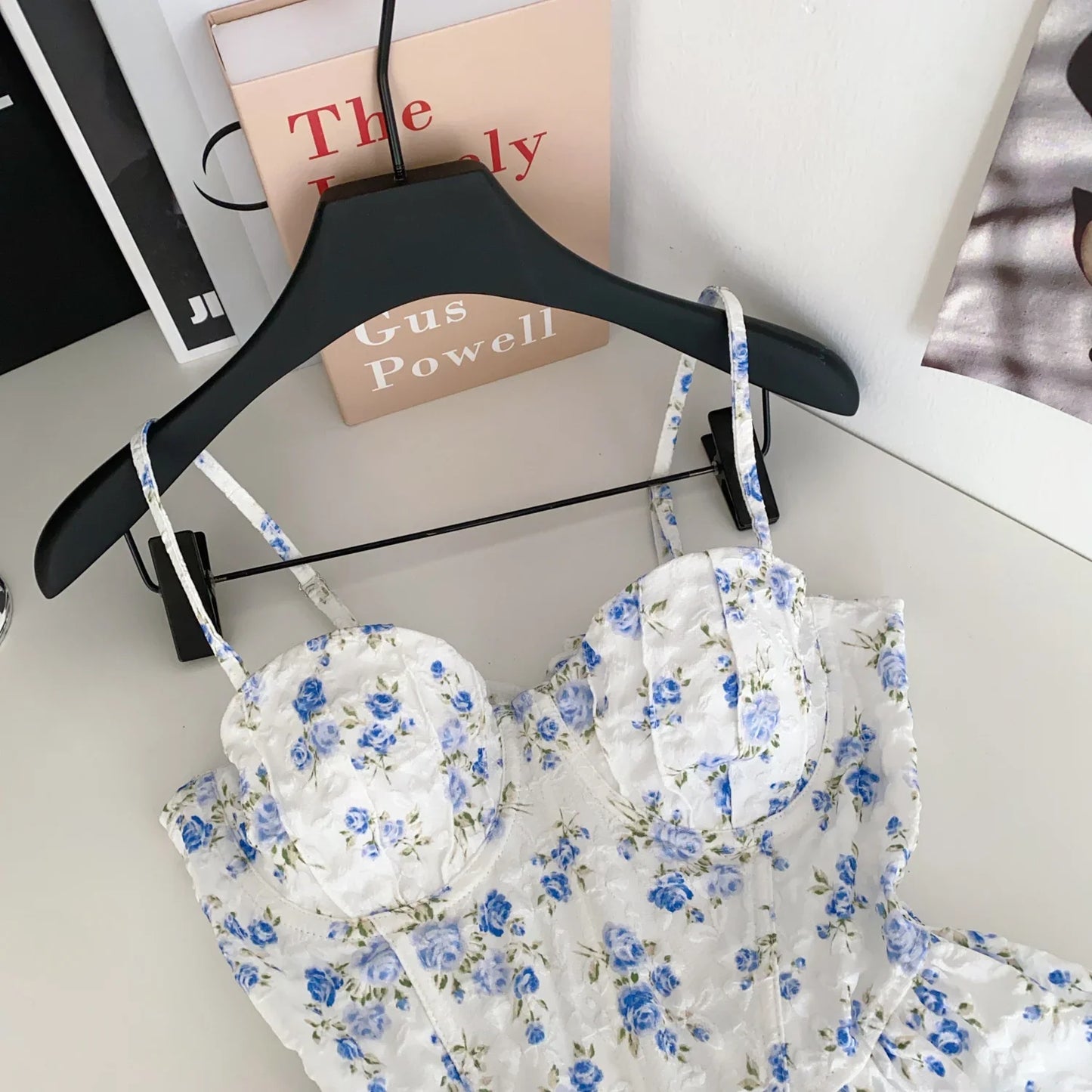 French Corset Print Beach Tank Top Female Strap Irregular Slim Hotsweet Camis Streetwear Vacation Bohe Sexy MIni Top