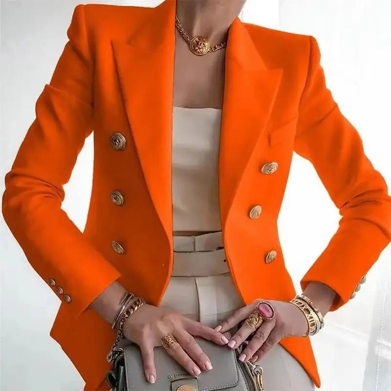 Women's Small Blazer Jacket 2026 Spring Autumn Casual Office Elegant Ladies Suit Coat High-end Double-breasted Lady Outerwear