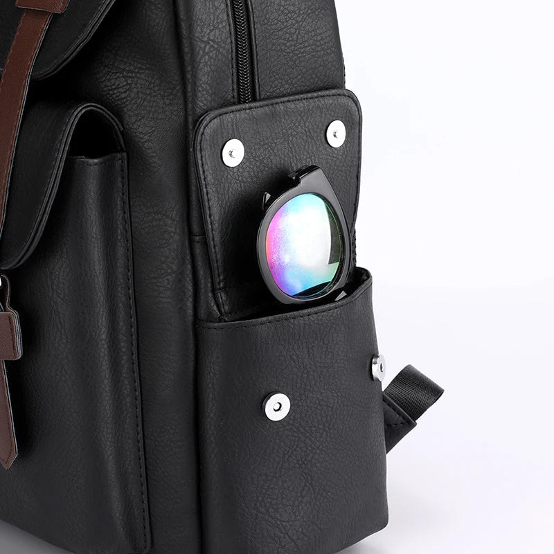 2023 Men Backpack PU Leather Bagpack Large Laptop Backpacks Male Mochilas Black Schoolbag For Teenagers Boys Brown Sac A Dos