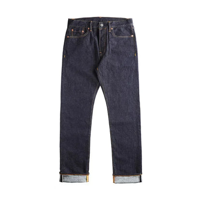 Slim Straight Jeans Rinsed Spring Men's Red Selvedge Denim Pants GT-0003
