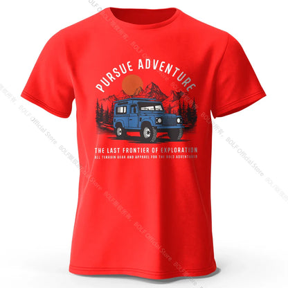 Wilderness Explorer Vintage Medal Printed Unisex Men Women T-Shirt Tees Tops 100% Cotton Topographic Graphic Bushcraft Wear