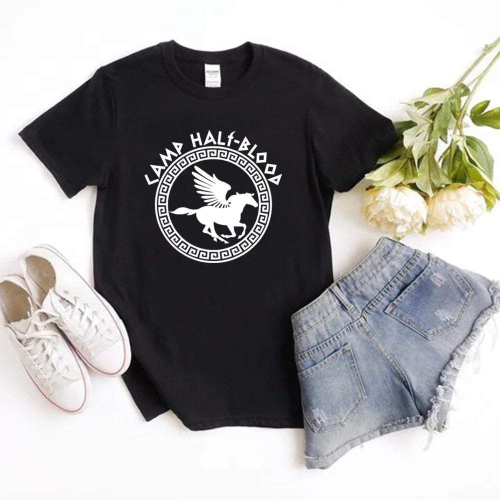 Camp Half Blood T Shirts Fall Training Camp Game Tshirt Halloween Magical Gift Percy Jackson Shirt Unisex T-shirts Harajuku Tees