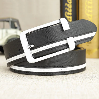 Luxury Brand Belts for Men &Women Unisex Fashion Shiny White Design pin Buckle High Quality Waist Leather Belts ceinture homme