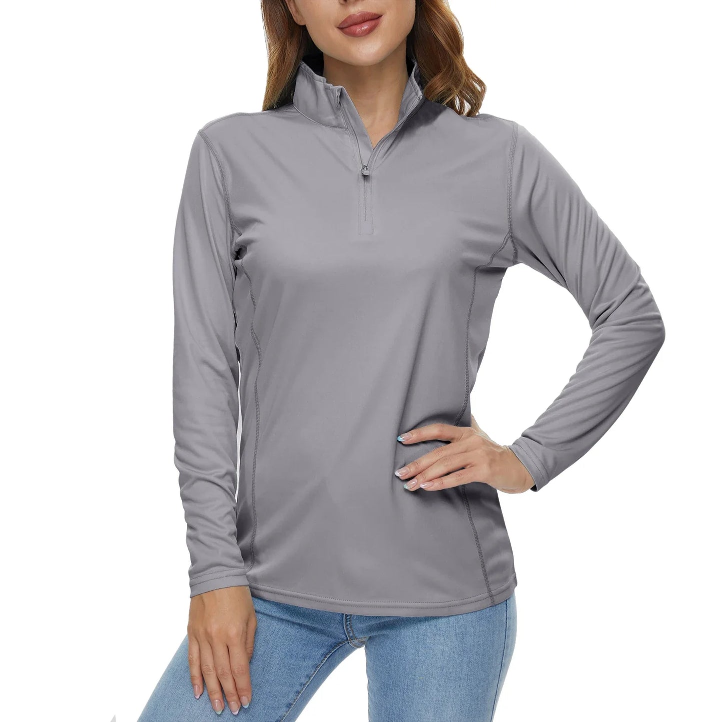 UPF50+ Quick Dry Long Sleeve Performance T-Shirts Womens Sun Protection Running Hiking Fishing Tee Shirts Tops Outdoor