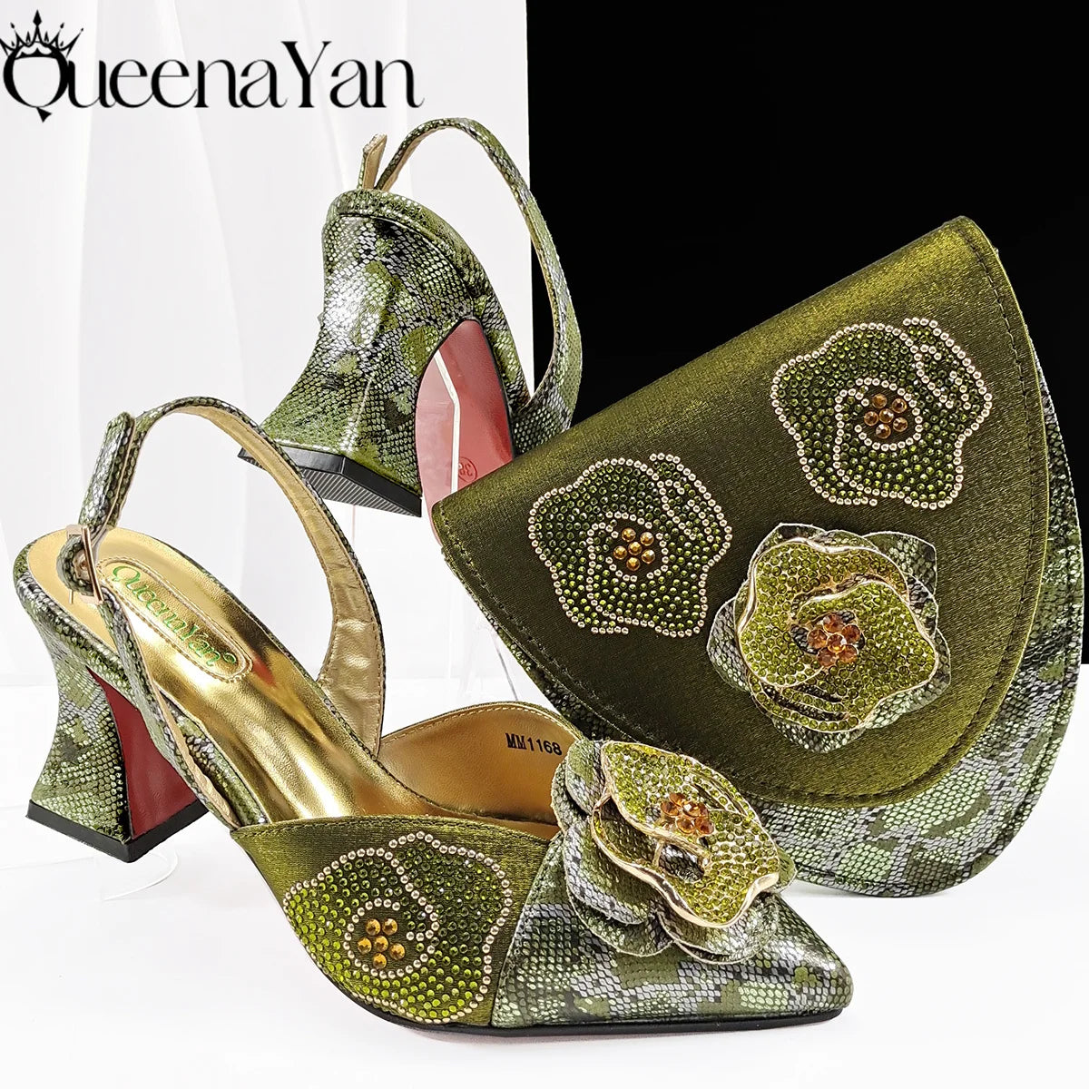 2025 Elegant Lilac Color Women's Heels Handbag Set Rhinestone Embellished Designer Shoes for Weddings Special Events