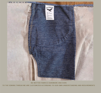 Dyed Jeans Loose Straight Heavy Selvedge Denim Pants Buckle Tooling Trousers 634
