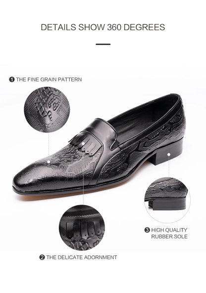 High Quality Fashion Loafers Dress Shoe Men Casual Leather Shoes Elegant Custom Mens Wedding Office Business Shoe Black Big Size