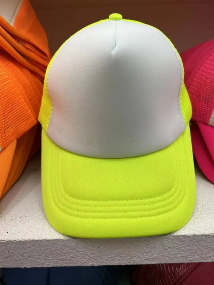 Unisex Cheaper 5 Panel Trucker Hat For Adult Summer Net Baseball Cap Men Women Sponge Mesh Adjustable Sun Hat Visor