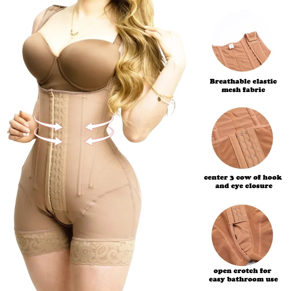 Open Chest Sleeveless Jumpsuit High Compression Shapewear Girdle Breasted Buttocks Lifting Slimming Underwear Body Shaper