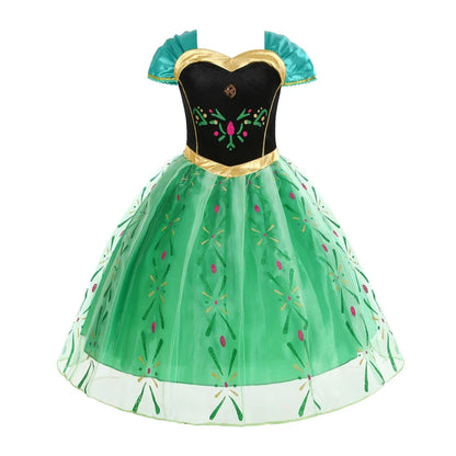 Elsa Anna Snow Queen Dress for Girls Princess Costume Birthday Halloween Christmas Carnival Outfit Kids Cosplay 2-8Y Vestido