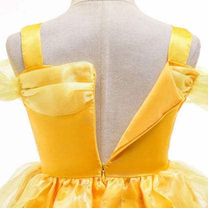 Girls Belle Dress Children Christmas Elegant Princess Costume Baby Summer Halloween Disguise Cosplay Party Fantasy 3-10 Years