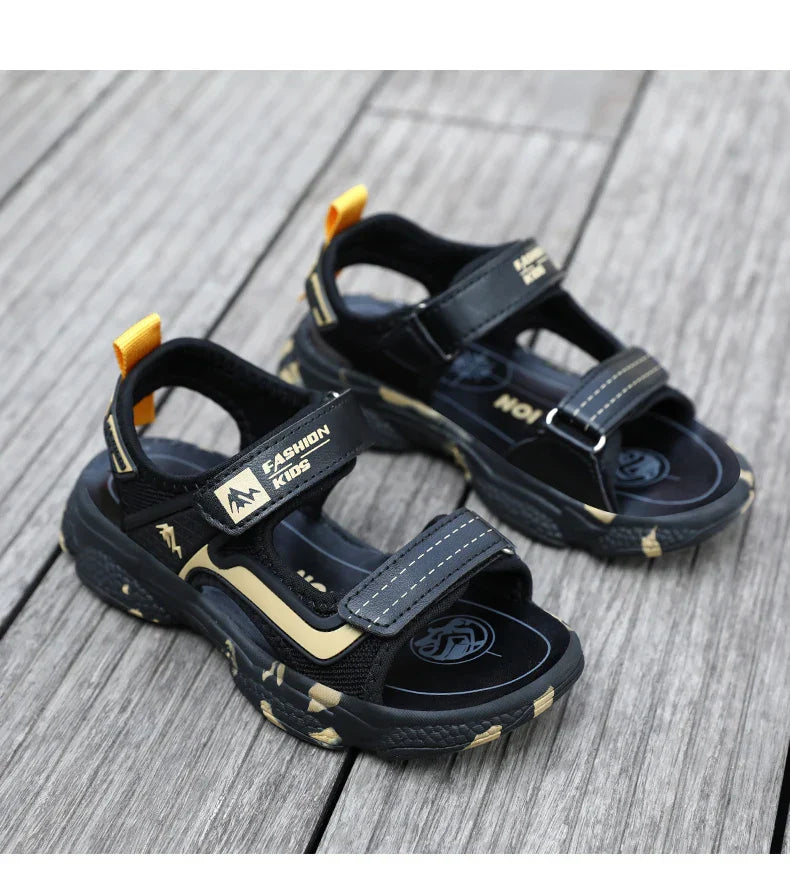 2025 Summer Boys Soft Sandals Fashion Children Shoes Autumn Light Cartoon Sandalias Flat Beach 4-12 Years Old Kids Shoes 12yrs