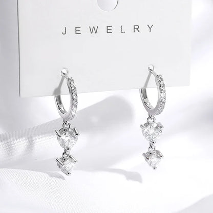 1.6cttw Moissanite Drop Earrings for Women Gold Color S925 Sterling Silver Earring Girls Luxury Gift Wholesale Jewelry